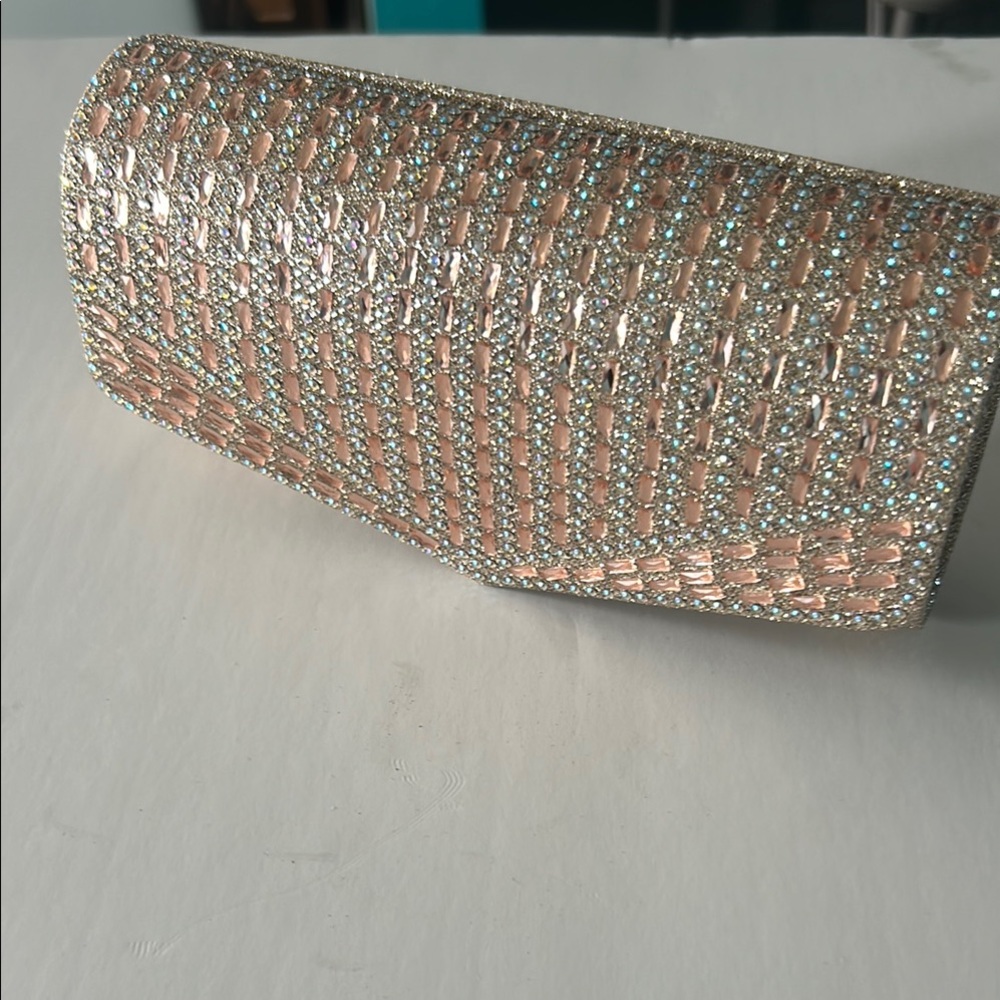 Sparkling Pink and Silver Rhinestone Clutch